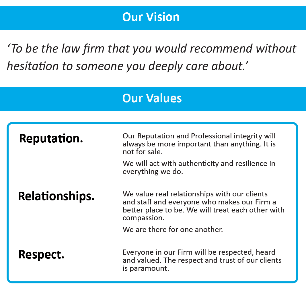 TGB Lawyers vision and values